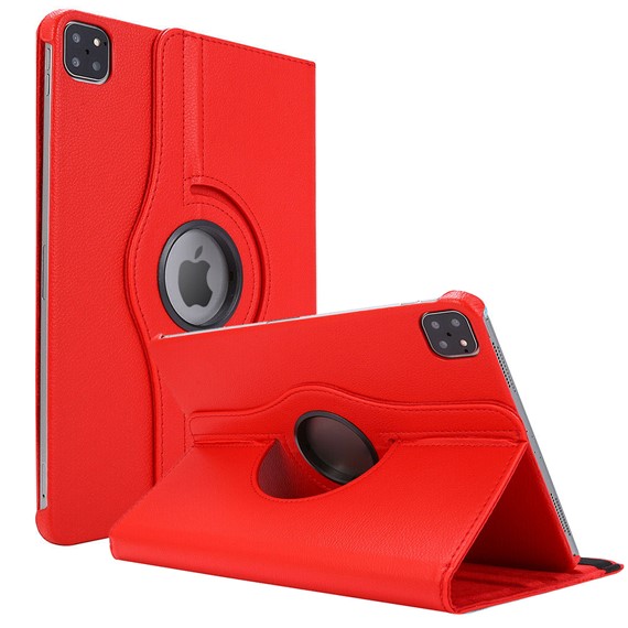 CaseUp Apple iPad Pro 11 2022 4 Nesil Kılıf 360 Rotating Stand Kırmızı 1
